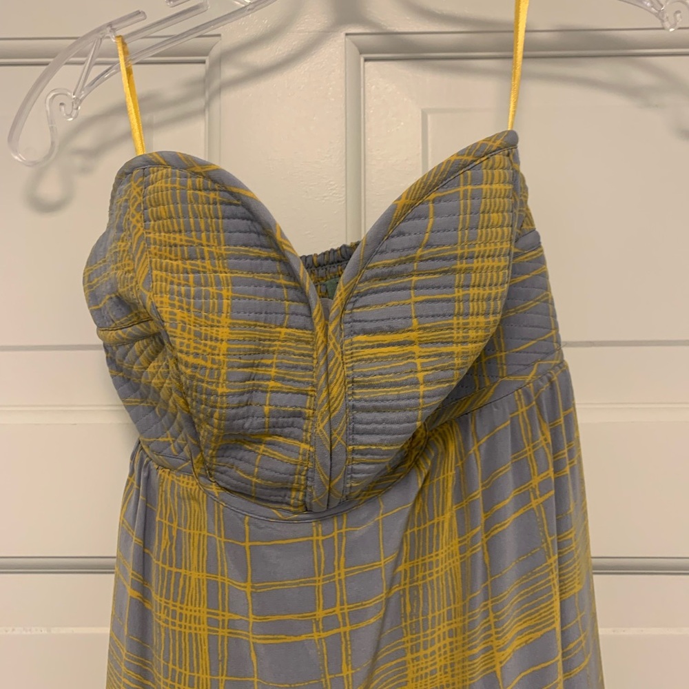 Anthropologie Maple Silk Quilter Sweetheart Neckline Maxi Dress. Size 2 - Picture 3 of 11